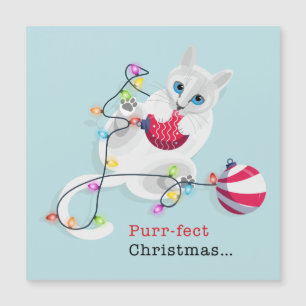 Purr-fect Weihnachtskarte Magnetkarte