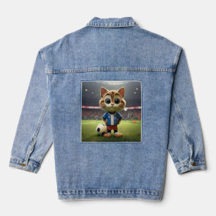 "Purr-fecter Stürmer: Die 3D-Fußballkatze" Jeansjacke