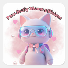 Purr-fectly Meow-nificient Cat Sticker