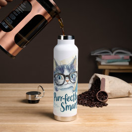 🐱 Purr-fectly Smart 📚 Trinkflasche