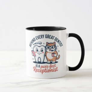 Purr-fekt Dental Duo Wird Funny Cat and Tooth Mug  Tasse