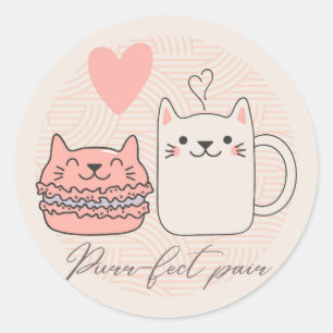 Purr-fektes Paar Runder Aufkleber