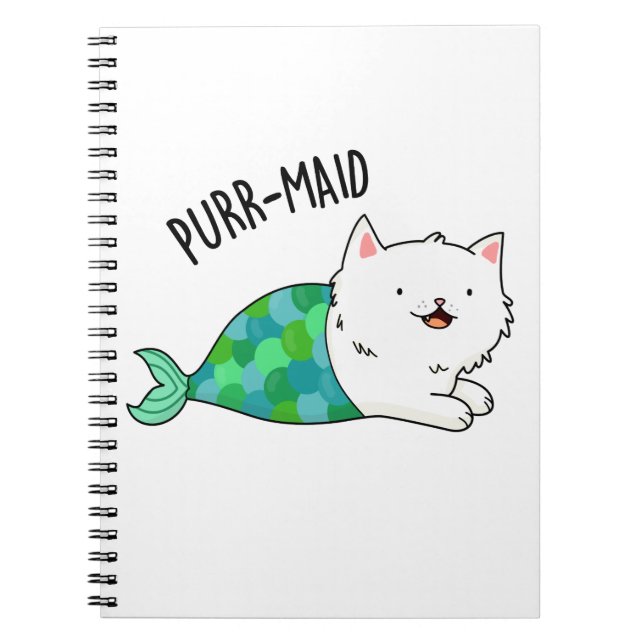 Purr maid Funny Kitty Cat Mermaid Pun Notizblock (Vorderseite)