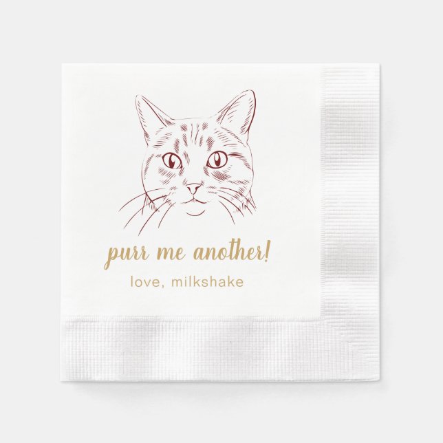 Purr mir ein anderes Haustier Hochzeit Napkins Serviette (Vorderseite)