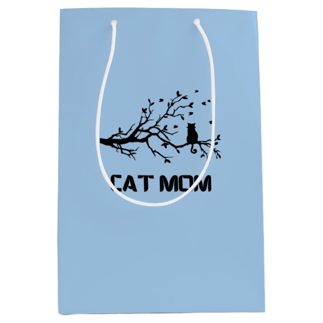 "Purr-sehr fruchtbare Cat-Mama Mittlere Geschenktüte (Vorderseite)
