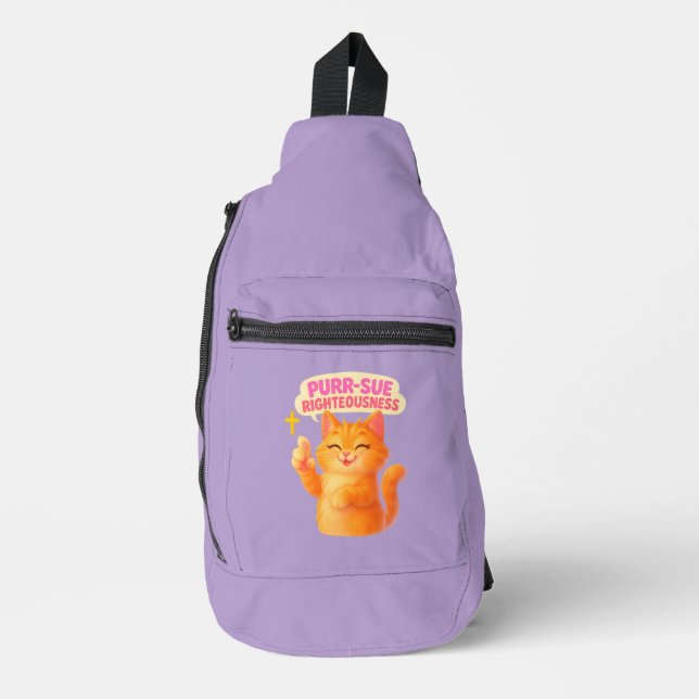 Purr-sue Righteousness - Christian Crossbody Bag (Vorderseite)