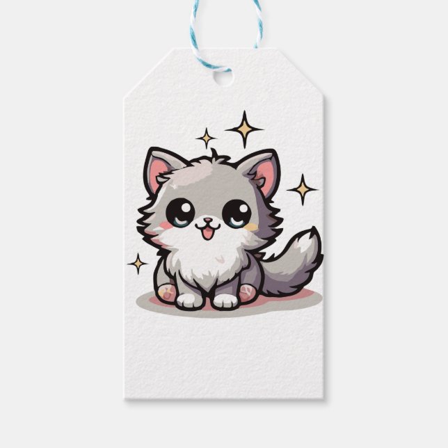 Purr-süß-katzenartige Designs Geschenkanhänger (Vorderseite)