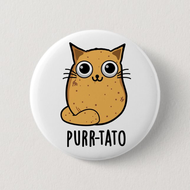 Purr tato Funny Cat Potato Pun Button (Vorderseite)