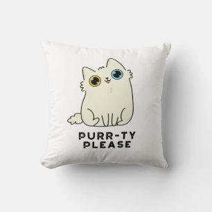 Purr-ty bitte lustige Kitty Cat Pun Kissen