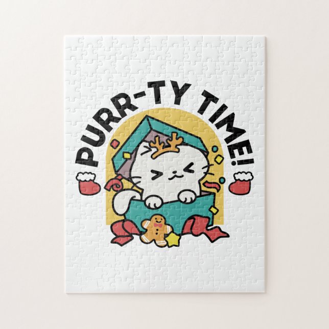 Purr-ty-Time! - Weihnachtsdesign für die Katze (Vertikal)