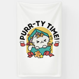 Purr-ty-Time! - Weihnachtsdesign für die Katze Banner
