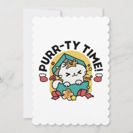 Purr-ty-Time! - Weihnachtsdesign für die Katze Dankeskarte