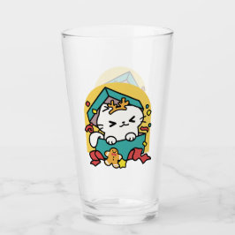 Purr-ty-Time! - Weihnachtsdesign für die Katze Glas