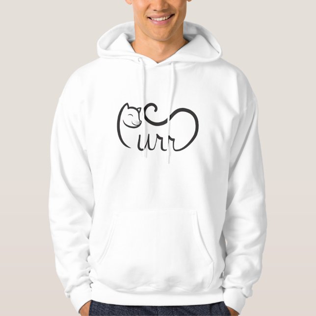 Purr Typography SCHWARZ Hoodie (Vorderseite)