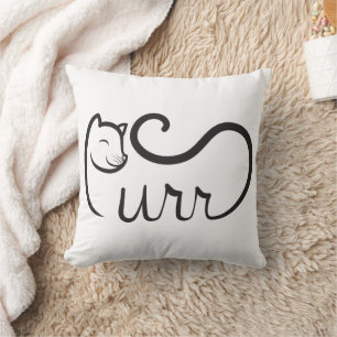 Purr Typography SCHWARZ Kissen