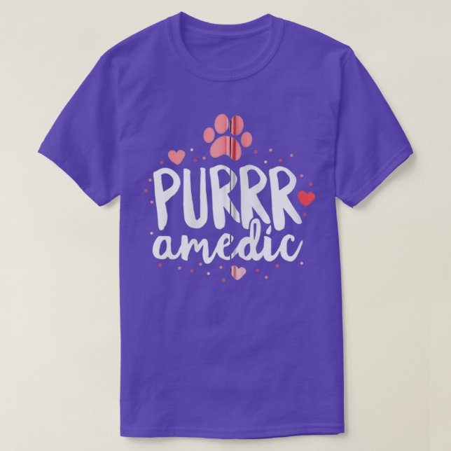 Purramedic Paramedic Cat Veterinarian Vet Tech T-Shirt (Design vorne)