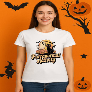 Purranoraler Aktivitätsfaktor Schwarze Katze Retro T-Shirt