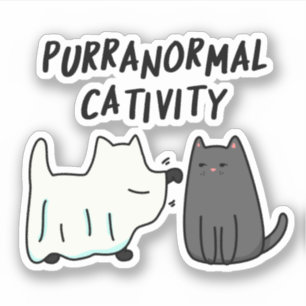 Purranormale Aktivität Lustiger Halloween-Katzenwi Aufkleber