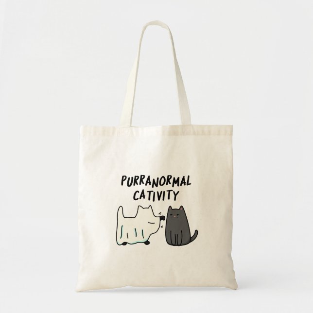 Purranormale Kreativität Funny Halloween Cat Puff Tragetasche (Vorne)