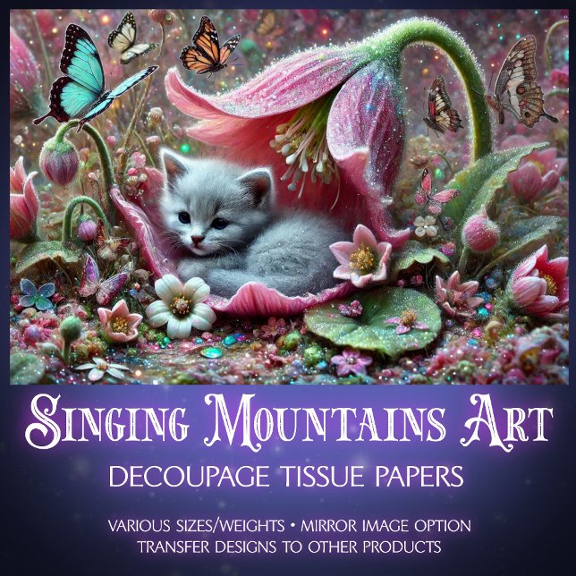 Purrfect Garden Cat Magic Decoupage  Seidenpapier (Von Creator hochgeladen)