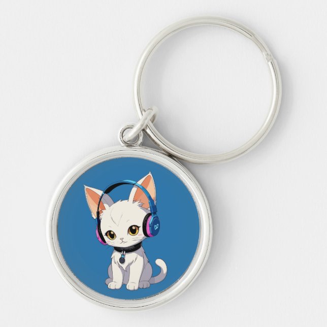 Purrfect Kawaii Cat Schlüsselanhänger (Vorne)