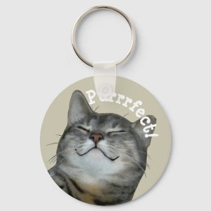 Purrfect Lächelnde Kätzin Schlüsselanhänger