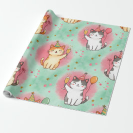 Purrfect Party Cats – Festive Celebration Pattern Geschenkpapier