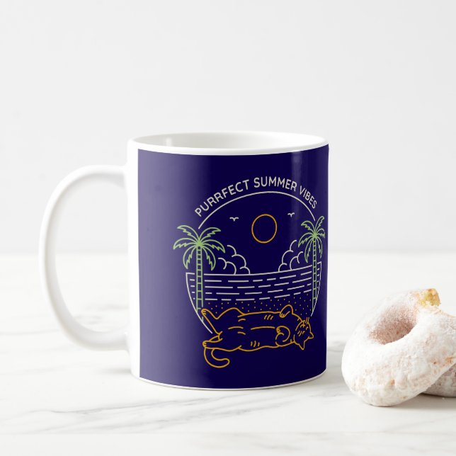 Purrfect Summer Vibes Kaffeetasse (Mit Donut)