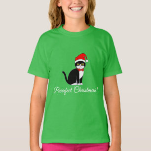 Purrfect Weihnachtstuxedo-Katze in der T-Shirt