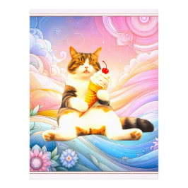 Purrfectly Asleep – Cat Holding Ice Cream Cone Fotodruck