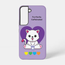 Purrfectly Caffeinated Coffee Cat Case