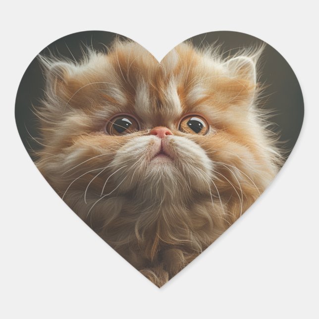Purrfectly Loved Herz-Aufkleber (Vorderseite)