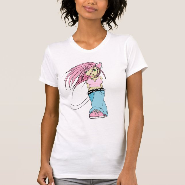 Purrfectly Rosa T-Shirt (Vorderseite)