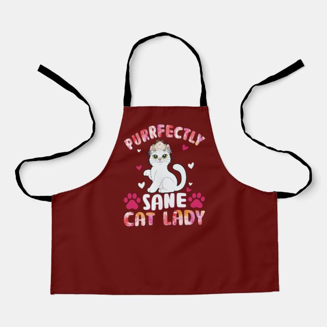 Purrfectly Sane Cat Lady Schürze (Vorderseite)