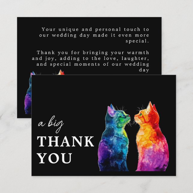 🌈  Purrfectly Yours: Purrfectly Big Dankeskarte (Vorne/Hinten)