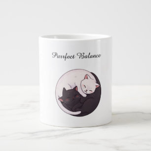 Purrfekte Balance Yin Yang Katzen Süße Cartoon-Tas Jumbo-Tasse