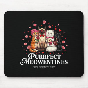 Purrfekte Meowentines Süße Valentinstag Katzenlieb Mousepad