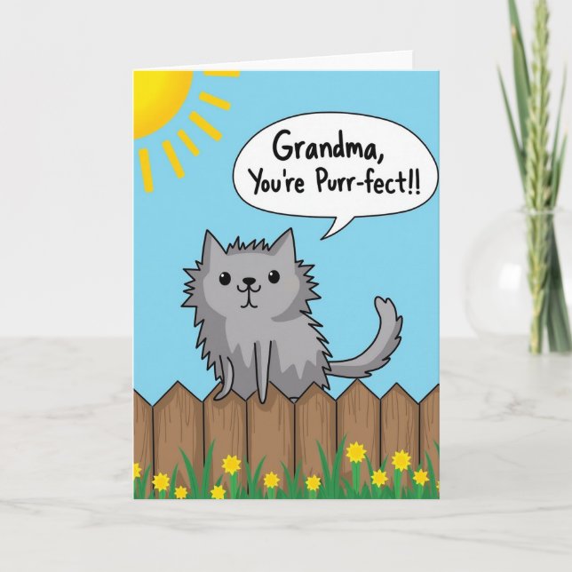 Purrfekte Oma Muttertagskarte Karte (Vorderseite)