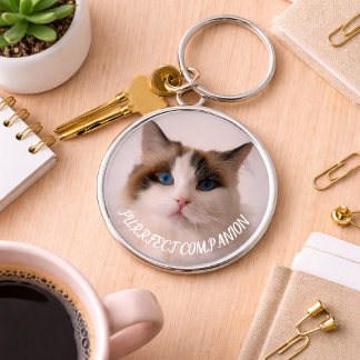 Purrfekter Begleiter Benutzerdefiniertes Haustierf Schlüsselanhänger