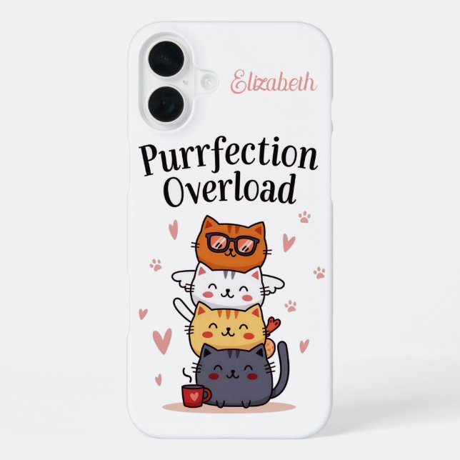 Purrfektes Team iPhone 16 Plus Hülle (Rückseite)