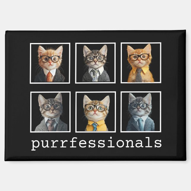 Purrfessionelle Katzen im Anzug Magnet (Vorderseite)