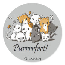 Purrffect Cat Stickers Klassenlehrer Kittens