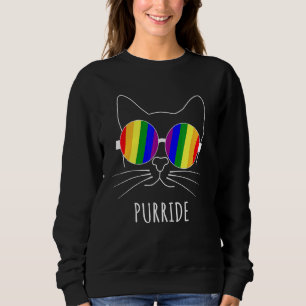 Purride Cat Lgbt Gay Pride Lesbian Bisexuelle Tran Sweatshirt