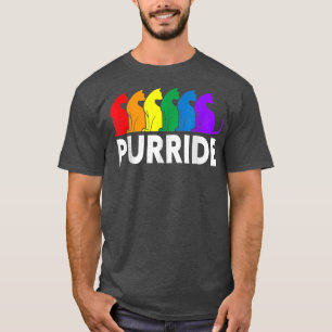 Purride Cat Lover Pride Monat Gay Rights Rainbow C T-Shirt
