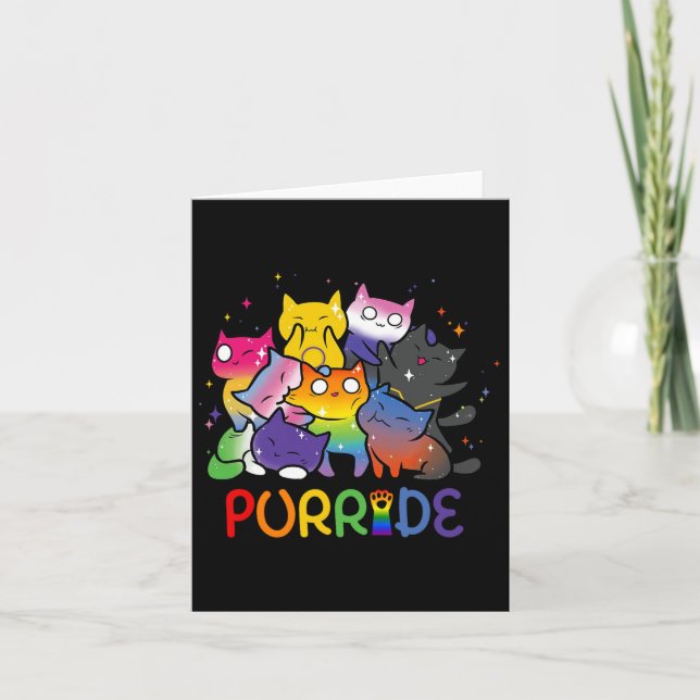 Purride Cat Pride Ally Lgbt Rainbow Animal Liebhab Karte (Vorderseite)