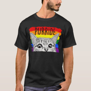 Purride Cat Sonnenbrille Flag Gay Pride Month Lgbt T-Shirt