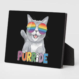 Purride Cat Sonnenbrille Gay Pride Rainbow LGBTQ Fotoplatte
