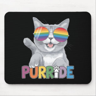 Purride Cat Sonnenbrille Gay Pride Rainbow LGBTQ Mousepad