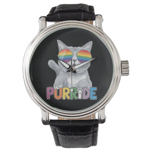 Purride Cat Sonnenbrille Gay Pride Regenbogen LGBT Armbanduhr