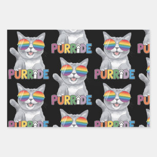 Purride Cat Sonnenbrille Gay Pride Regenbogen LGBT Geschenkpapier Set